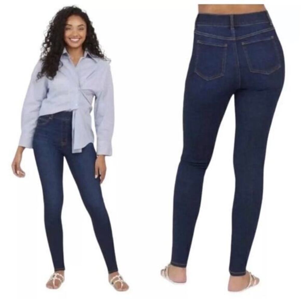 NWT Spanx Ankle Skinny Midnight Shade Dark Blue Pull On Jeans‎ Size 1X